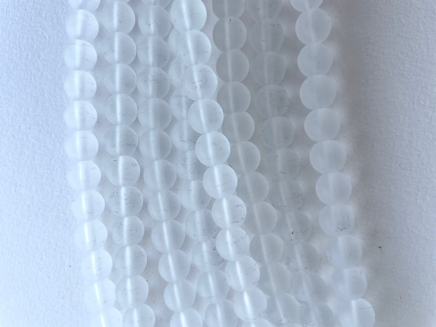 Recycled Glass Beads- Clear Frost