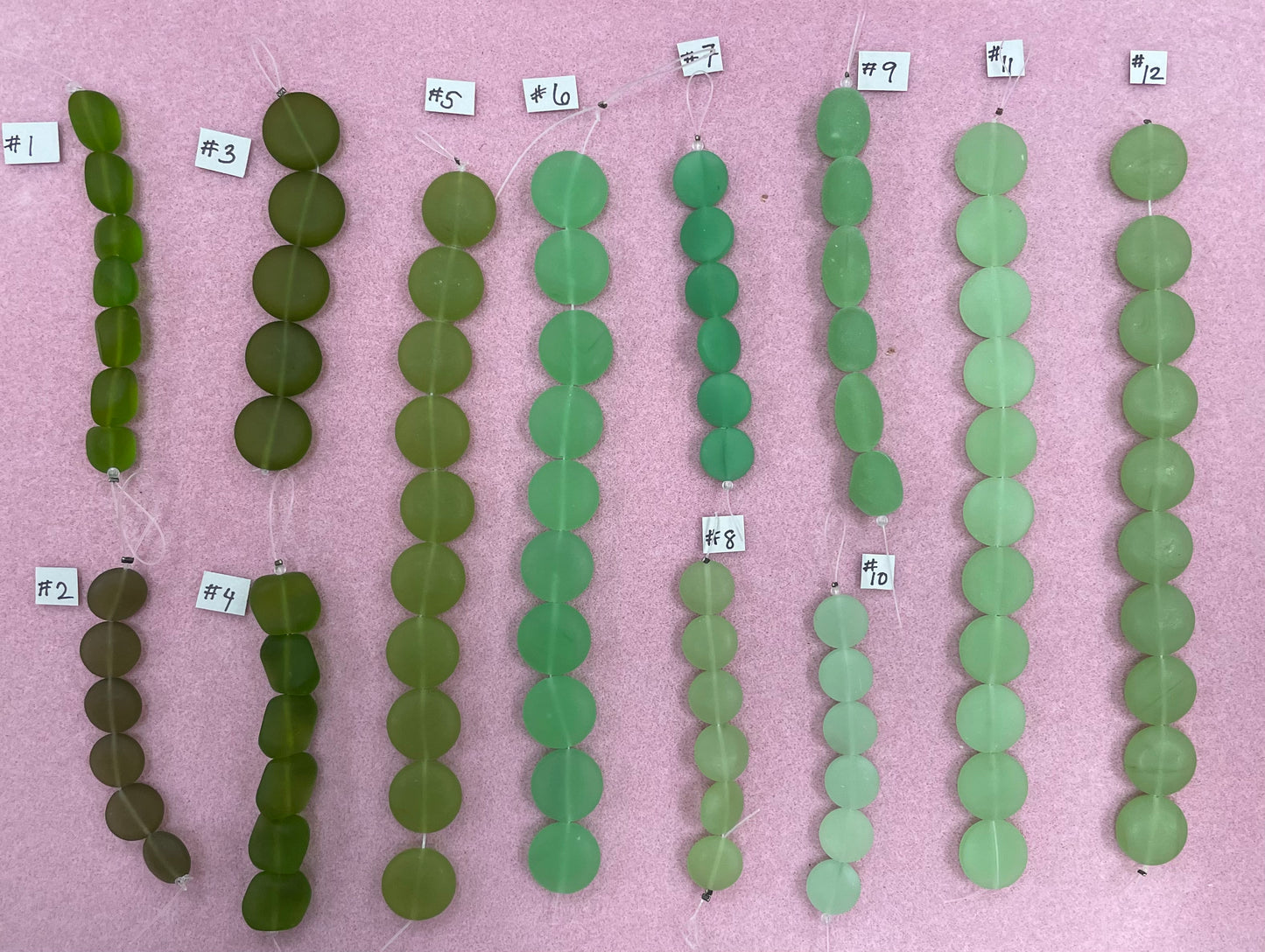 Man Made Sea Glass Green Beads