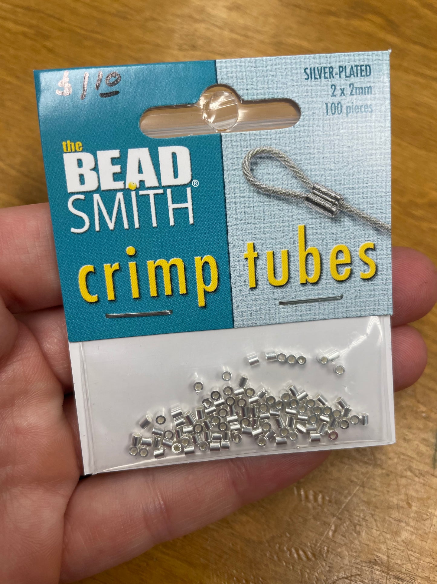 BeadSmith Crimp Tubes Silver Plated 2X2MM