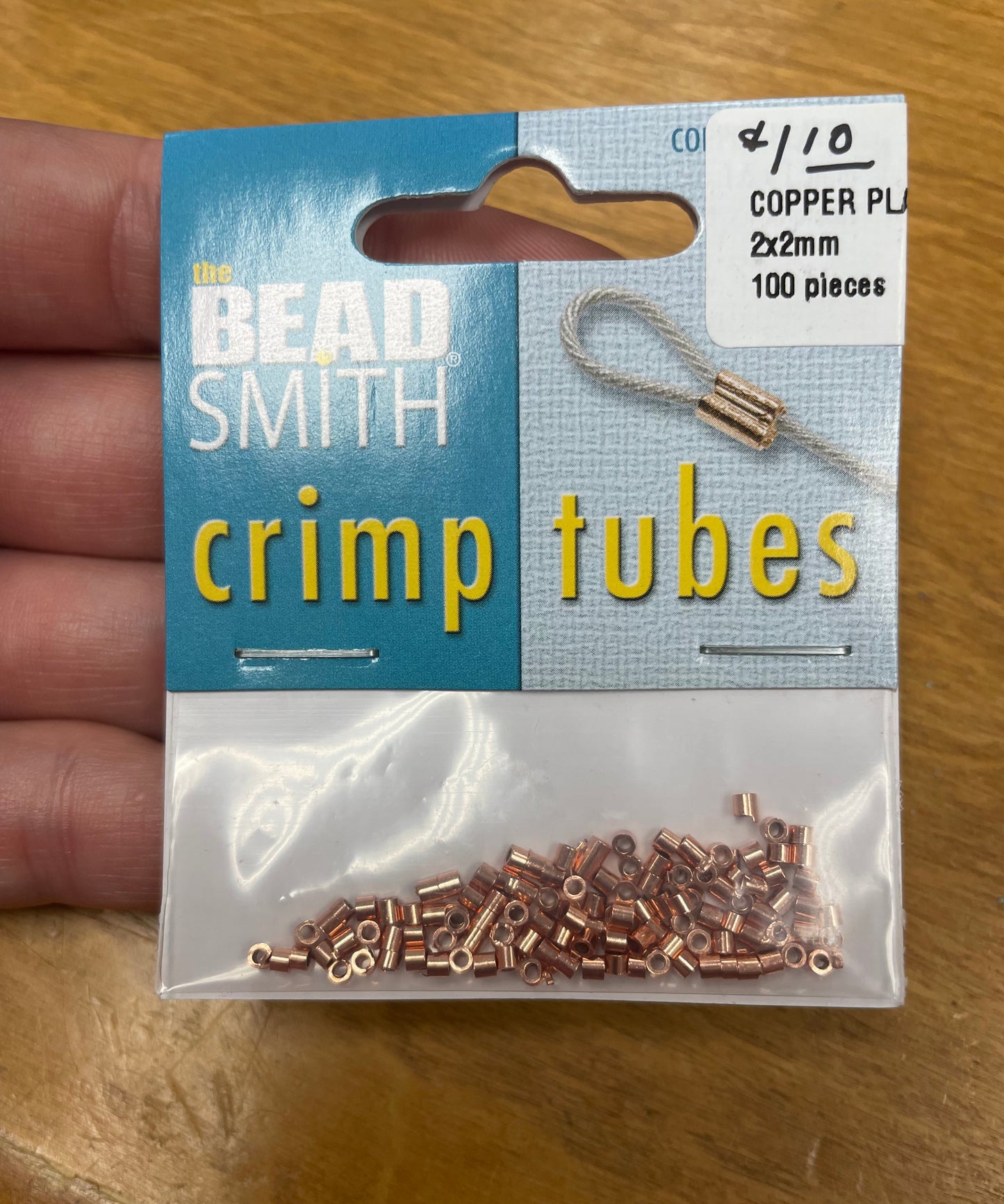 BeadSmith Crimp Tubes Copper Plated 2X2MM