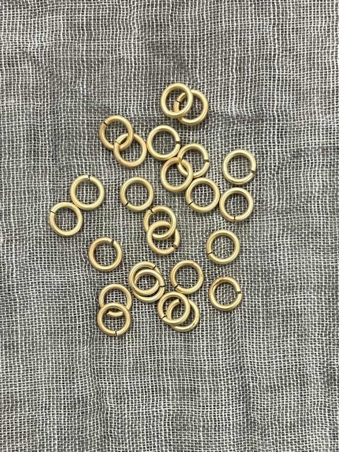 Jump Ring: 6 mm Open 18 Gauge, Matte Gold, 24 pieces