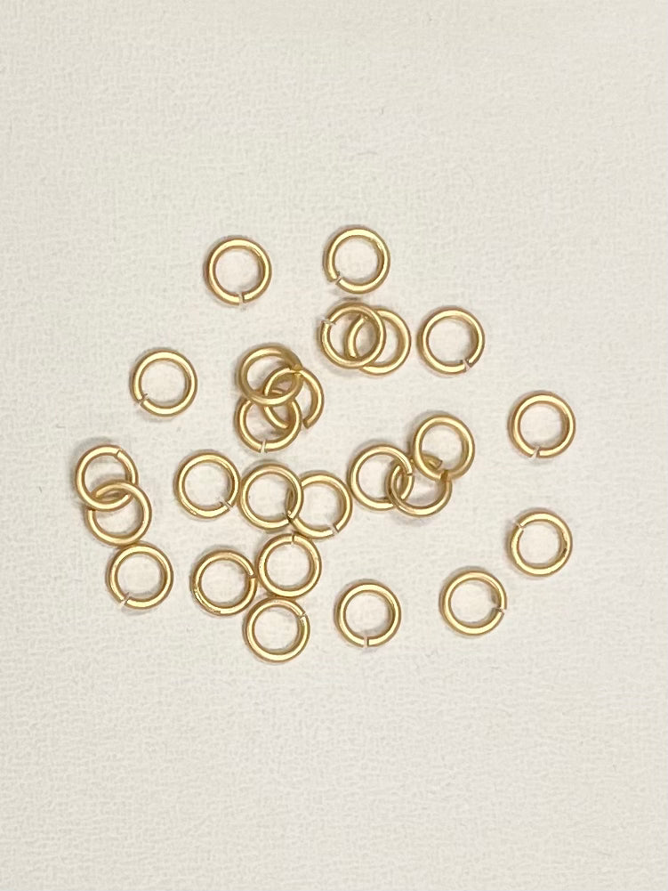 Jump Ring: 6 mm Open 18 Gauge, Matte Gold, 24 pieces