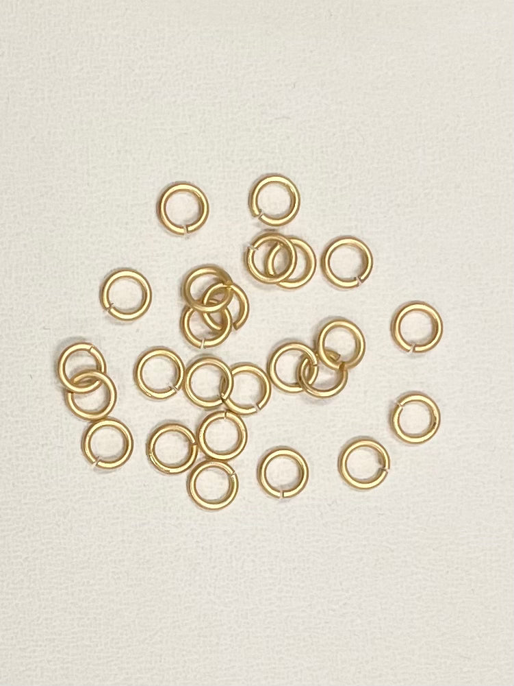 6 mm Open Jump Ring: 18 Gauge, Matte Gold, 24 pieces