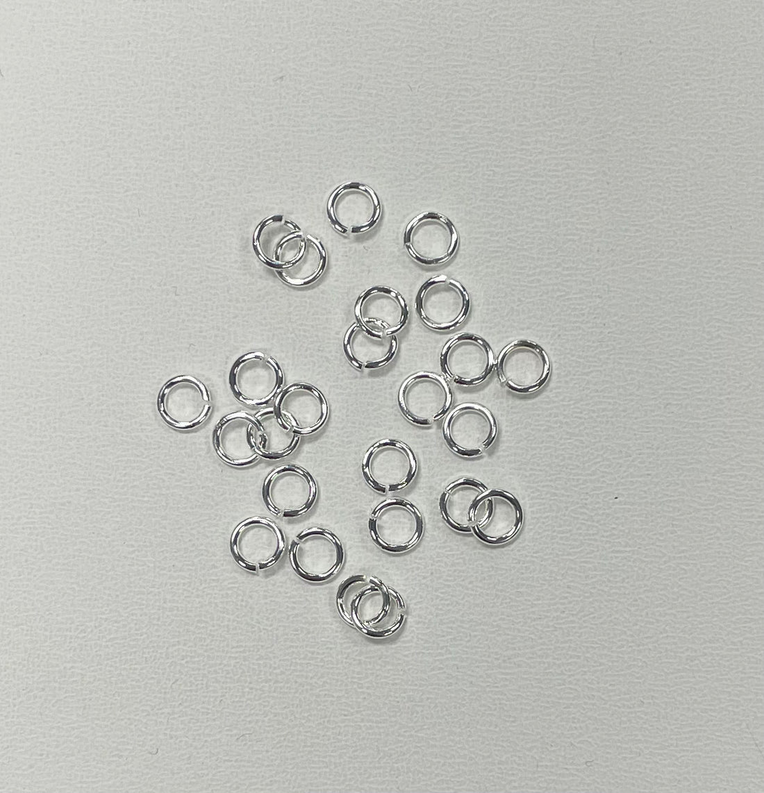 6 mm Open Jump Ring: 18 Gauge, Shiny Silver Plate, 25 pieces
