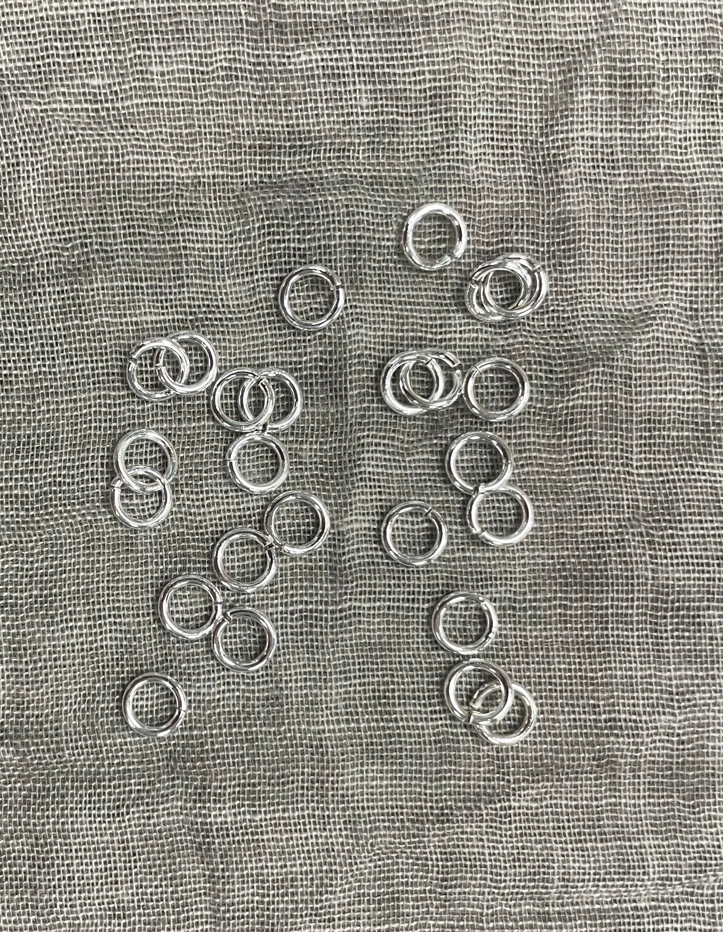 6 mm Open Jump Ring: 18 Gauge, Shiny Silver Plate, 25 pieces