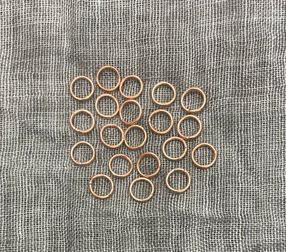 Jump Ring: 6 mm Open 21 Gauge, Solid Copper, 20 pieces
