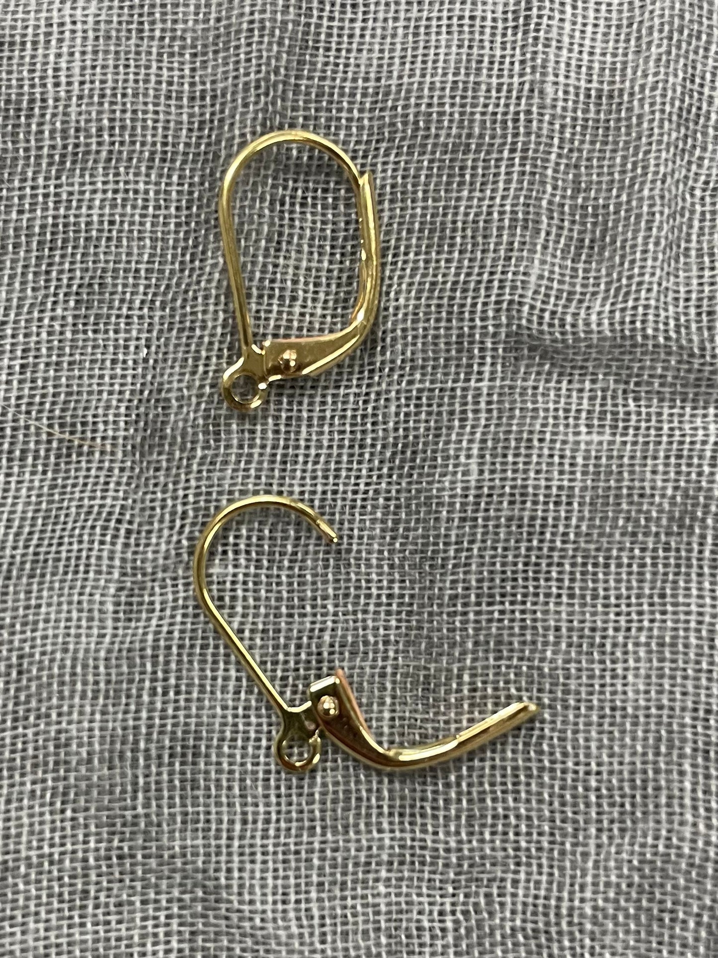 Gold Plate Leverback Earring With Open Loops 12.5x15 mm, 6 Pairs