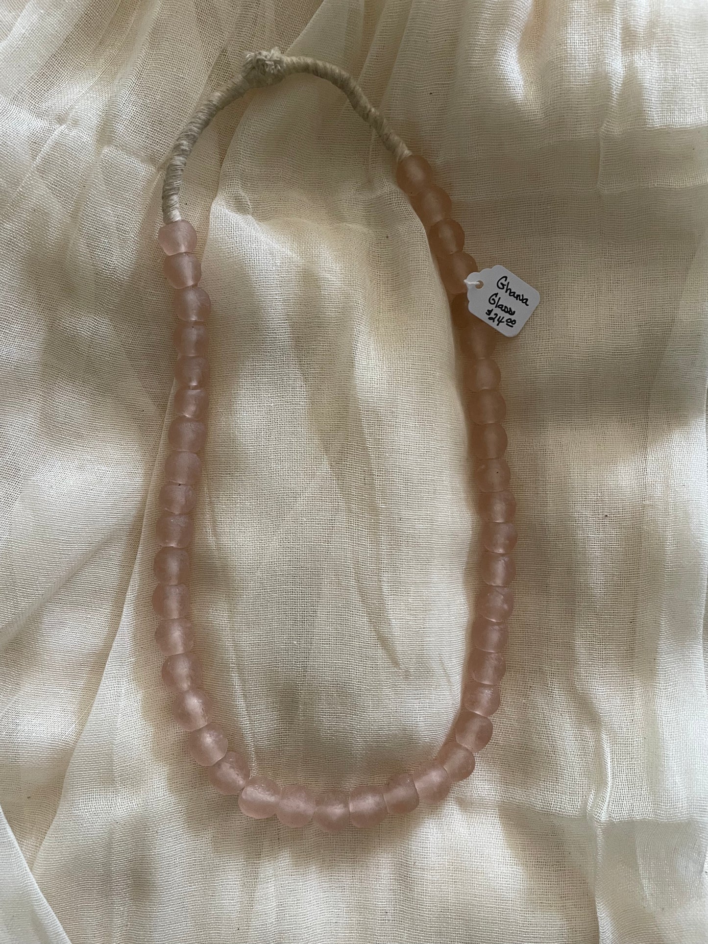 Small Glass Beads from Ghana in Soft Pink
