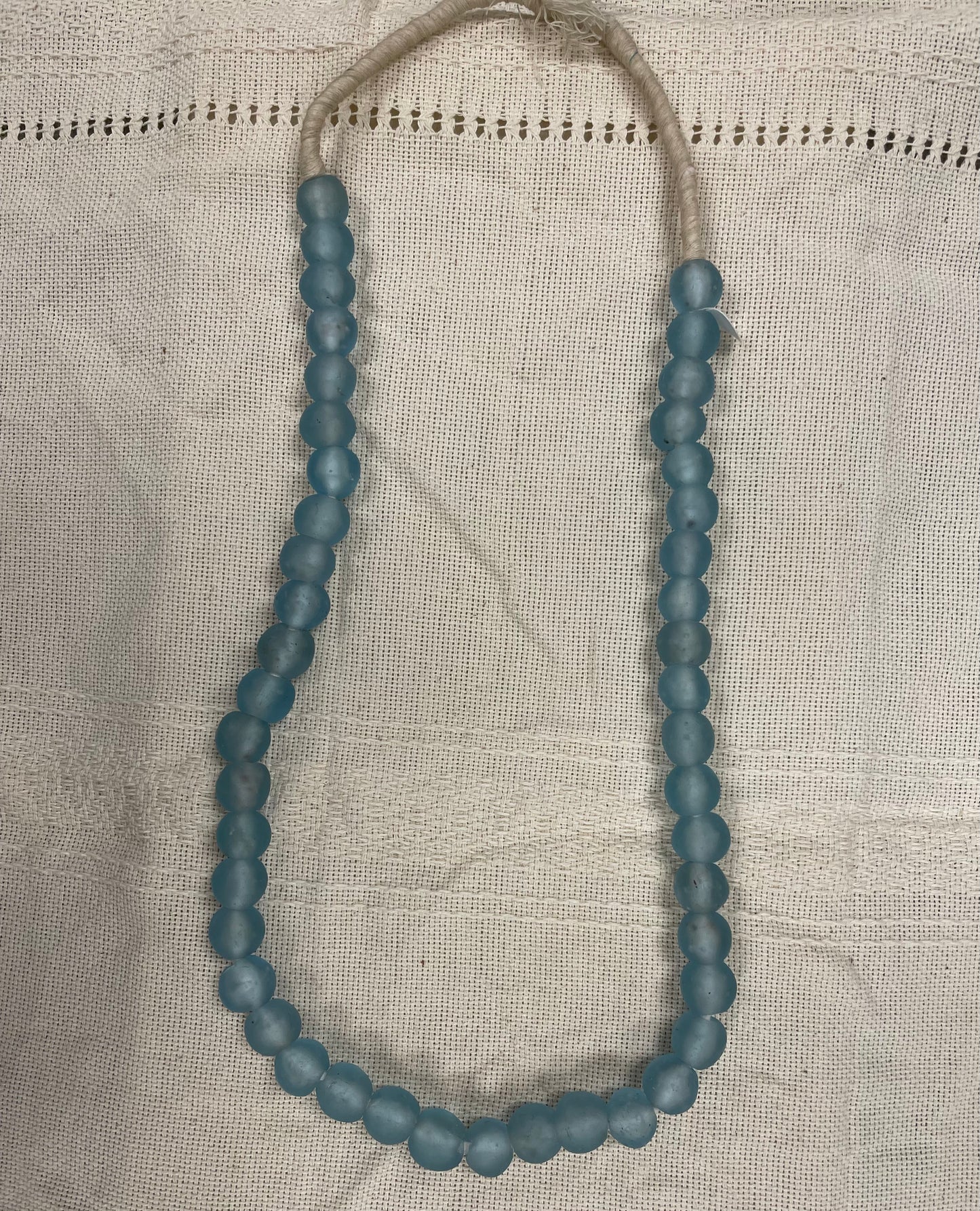 Small Glass Beads from Ghana in Soft Light Blue