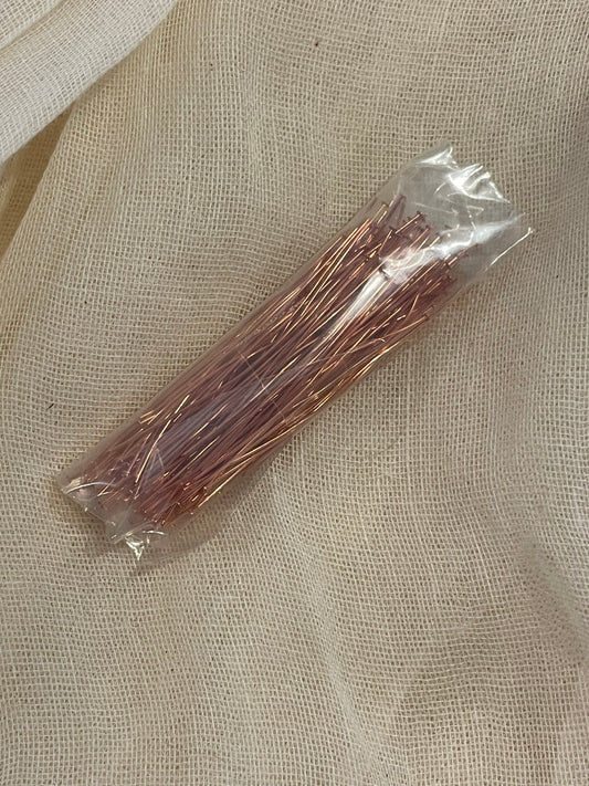 Flat Copper Plated Headpins 2"