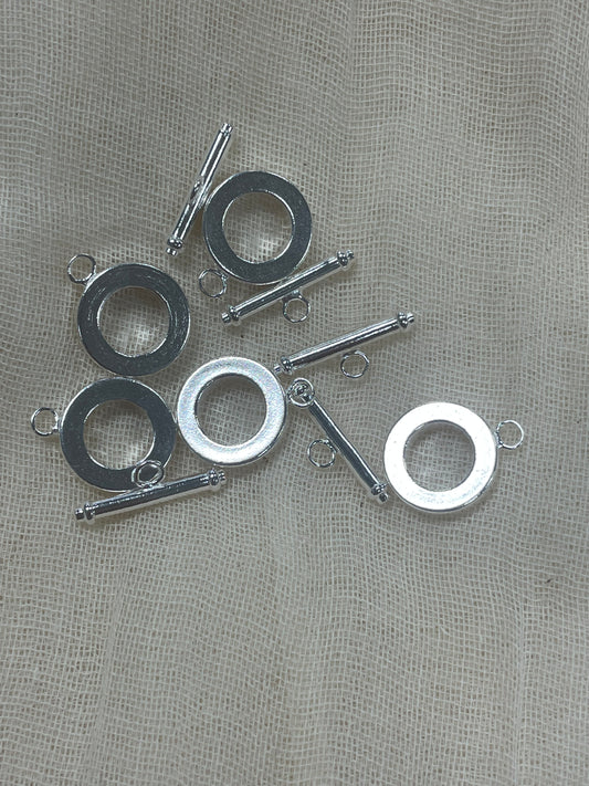 Silver Plated Toggle Clasps 15mm (5 Sets)