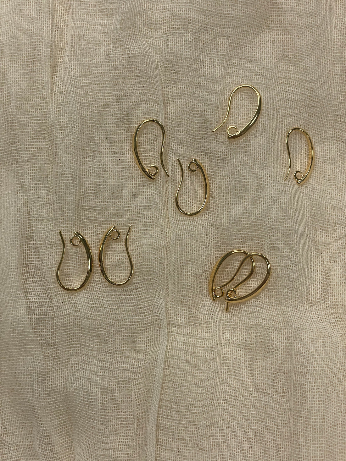Ear Wire 19x11mm With Open Ring, Gold Plate 4 Pairs