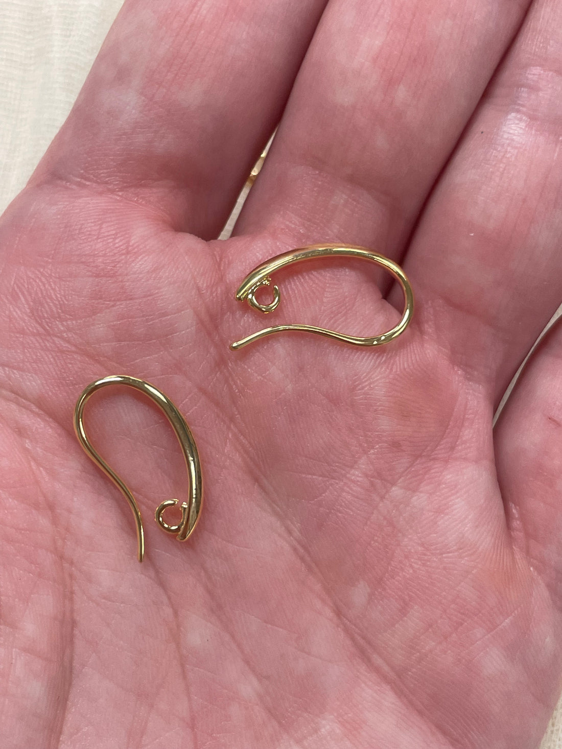 Ear Wire 19x11mm With Open Ring, Gold Plate 4 Pairs