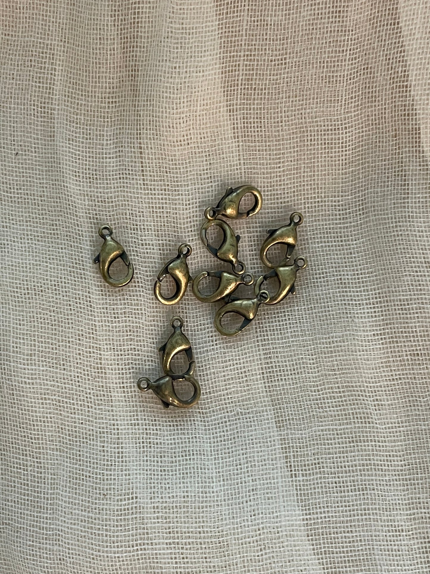 Antique Brass Lobster Claw Clasps 12mm x 7mm 10 Pieces
