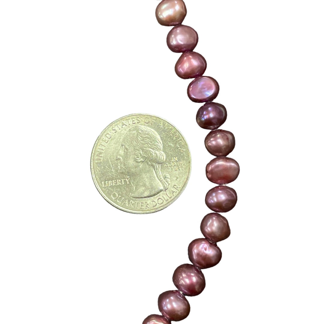 Freshwater Potato Pearls Multi-toned Purple/Pink  6-7mm 16" strand