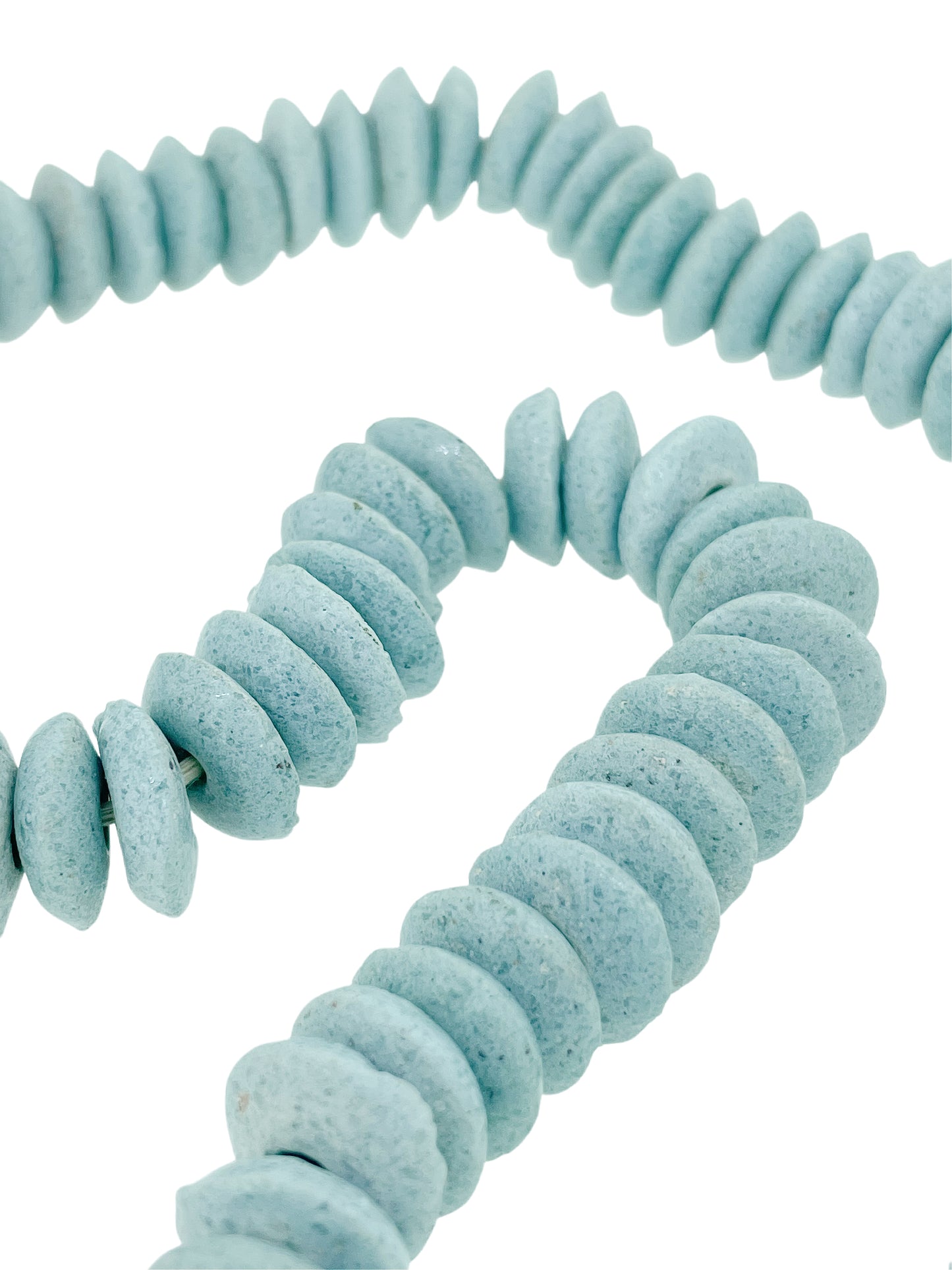 African Recycled Glass Beads: Light Blue