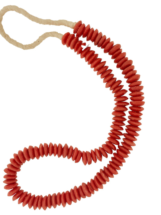 African Recycled Glass Beads: Red