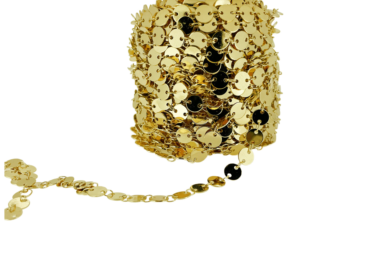 Gold Plated Sequin Chain (per foot)