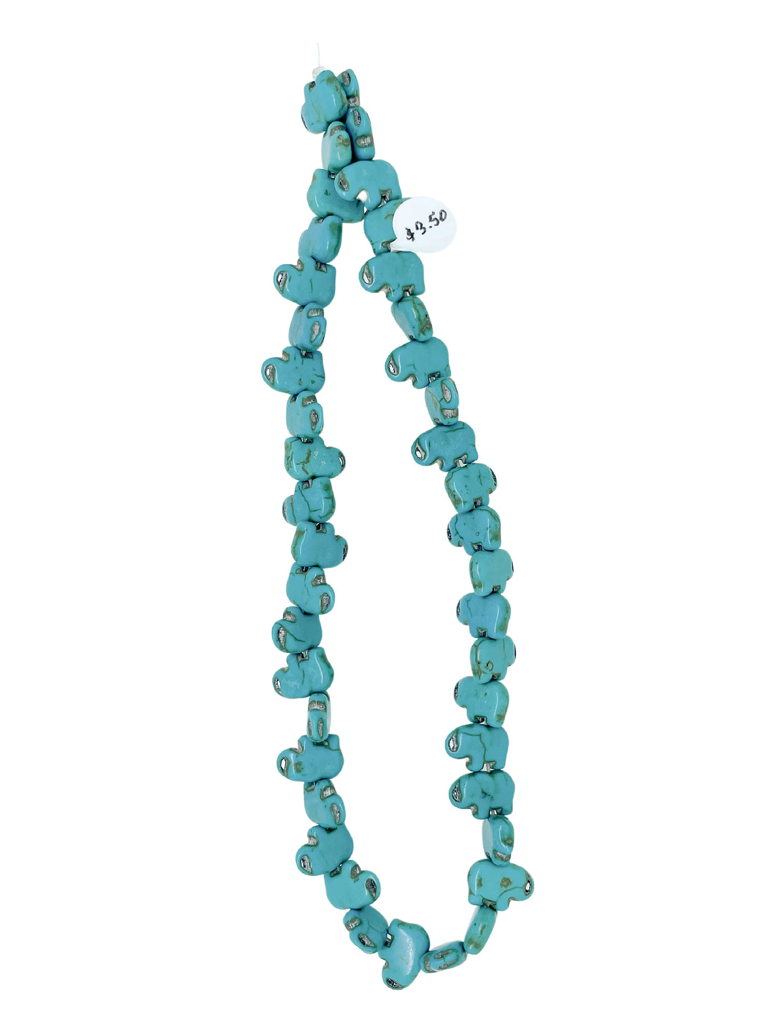 Magnesite-Dyed Elephant Beads white or turquoise 10x15mm