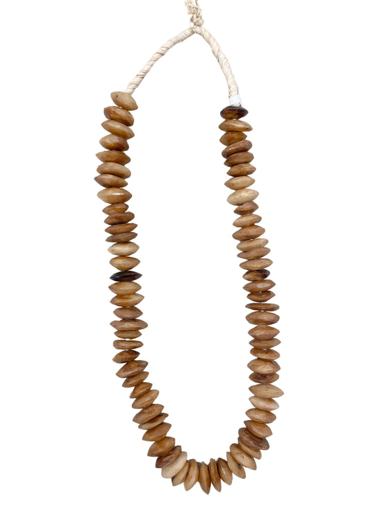 Saucer Horn Beads from Ghana: Light Brown