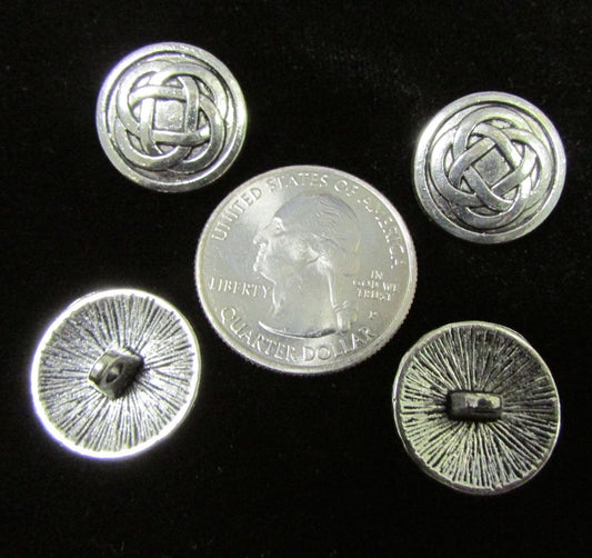 Silver Celtic buttons, package of 4