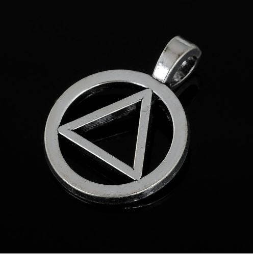 AA Alcoholics Anonymous recovery charm zinc alloy 8 pc