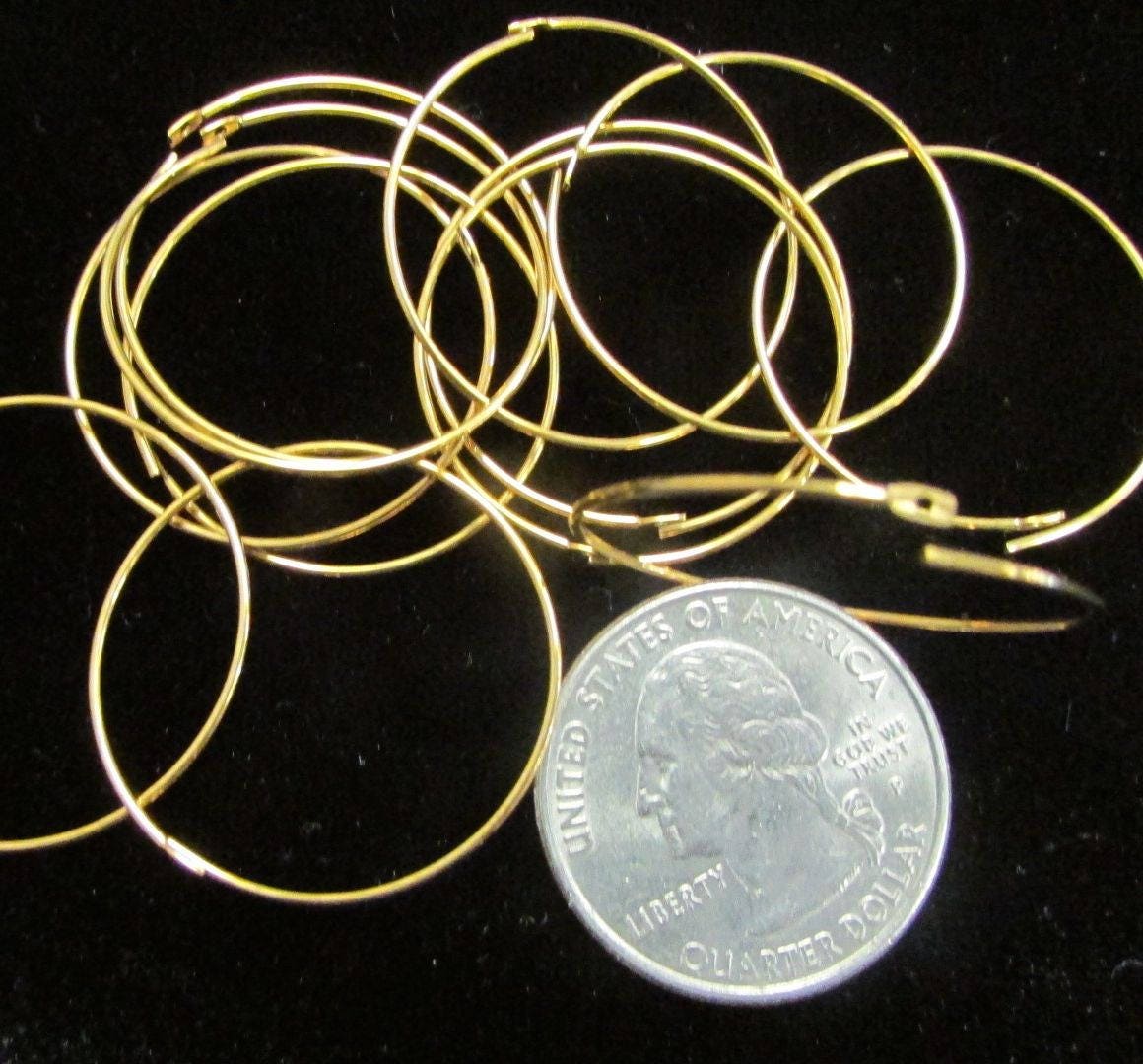 Earring Hoop gold-plated rings 6-pair 30mm
