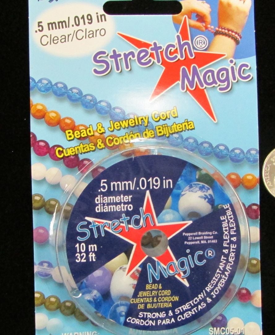 Stretch Magic .5mm Elastic Cord; Clear or Black, 10 meter or 25 meter