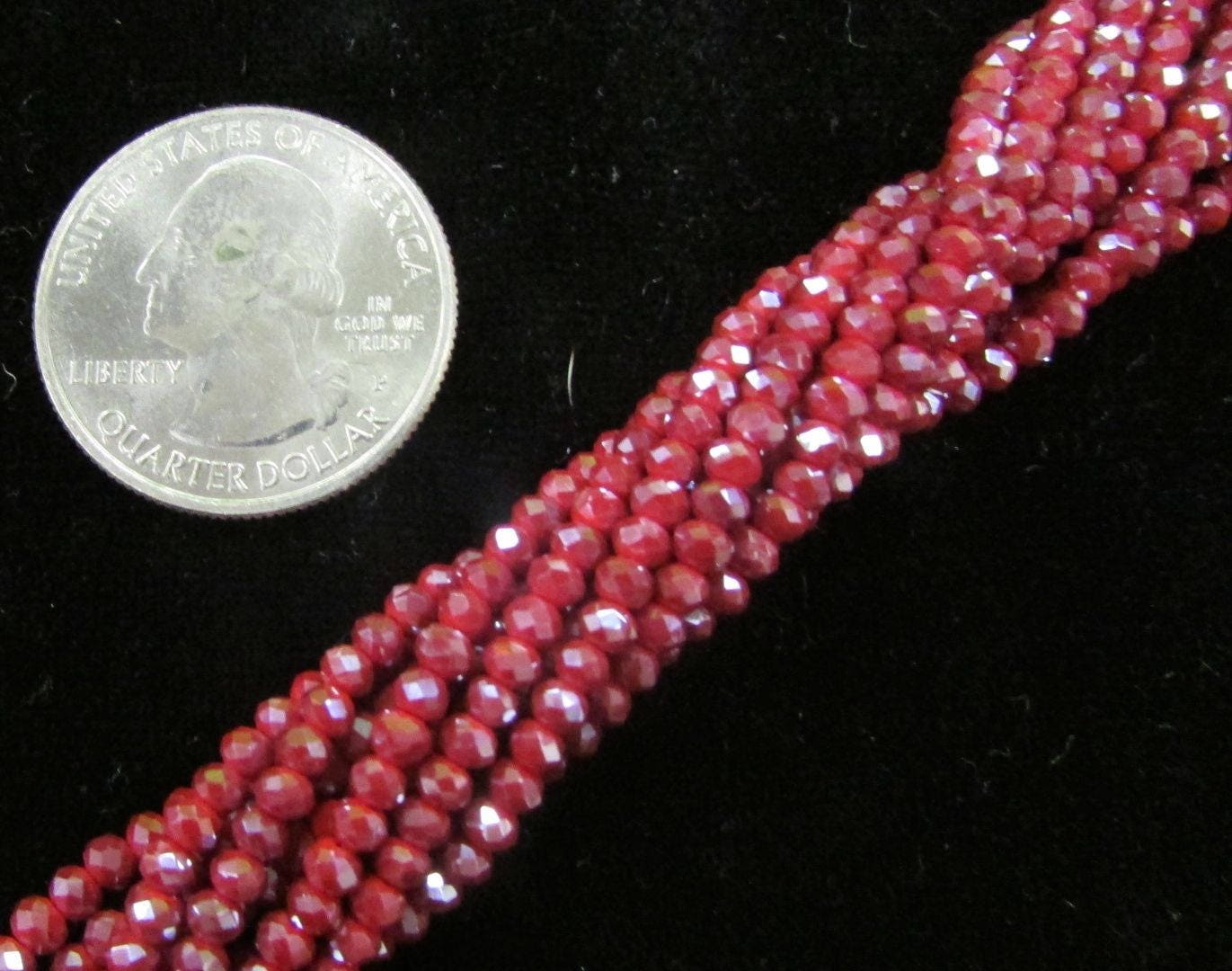 Berry 1.5 x 2.5mm Chinese Crystal Rondelles