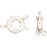 Spring Ring 15mm with double loops, 2 piece Nautical style