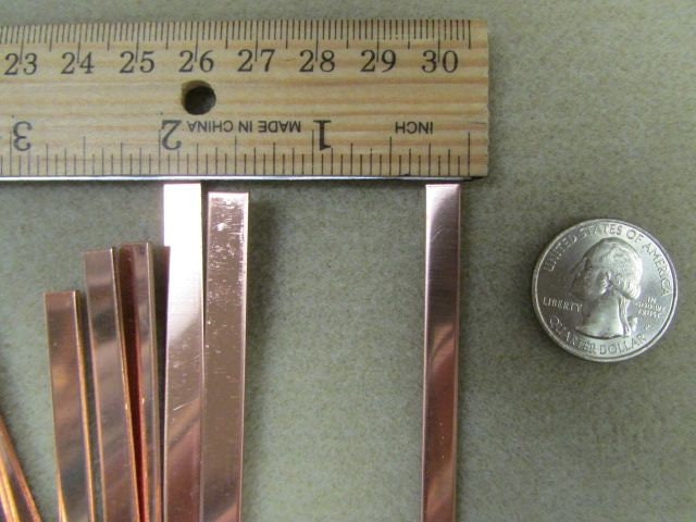 Copper Bracelet Blank x 2 for cuffs; .25" x 6in ; 18 gauge