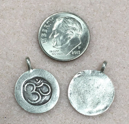 Ohm symbol silver Hill Tribe charm