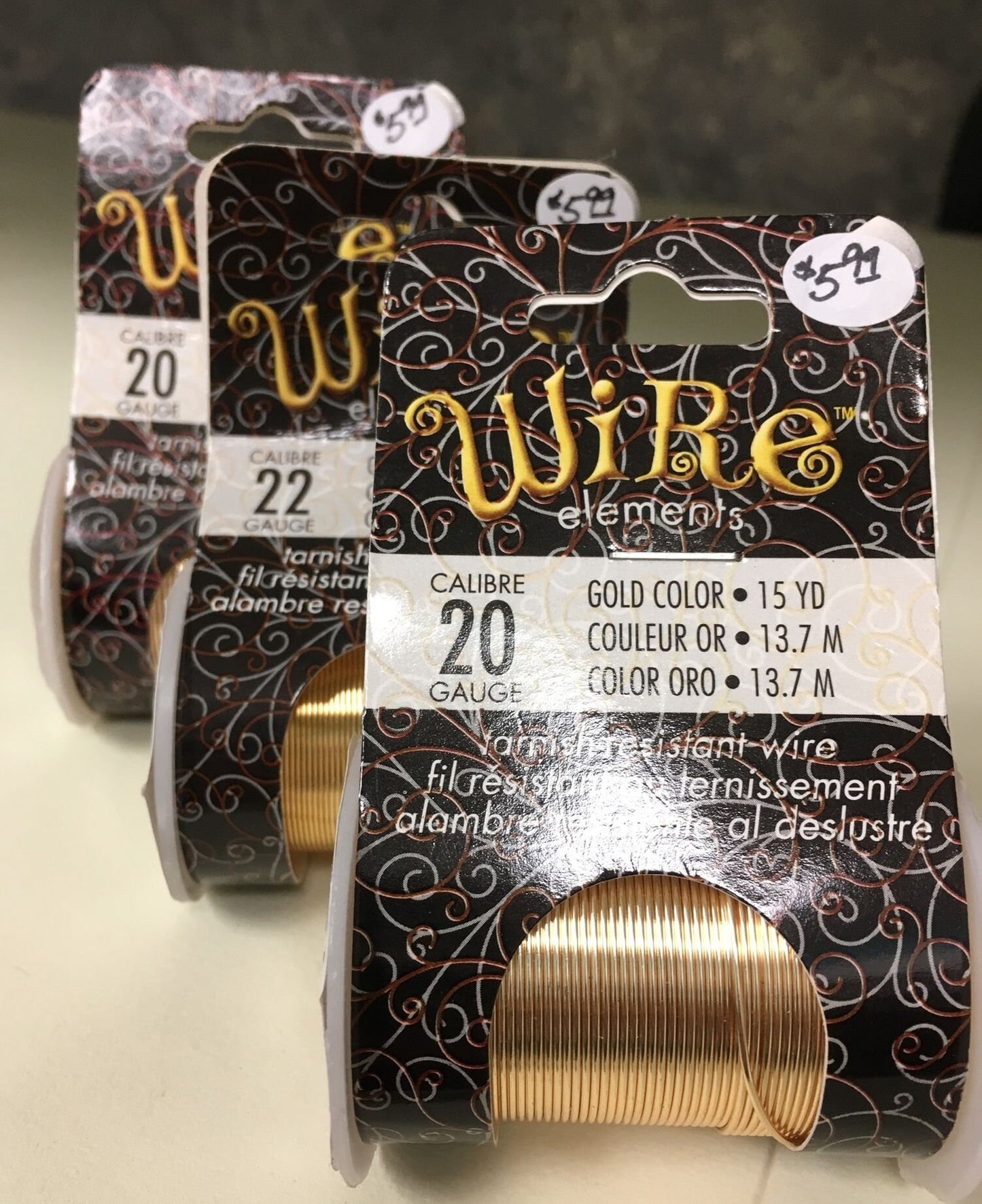 Beading Wire, Beadsmith Craft Wire Tarnish Resistant, Silver, Copper, Gold, Ant. copper, Vintage Bronze 18,20, 22, 24, 26 ga.