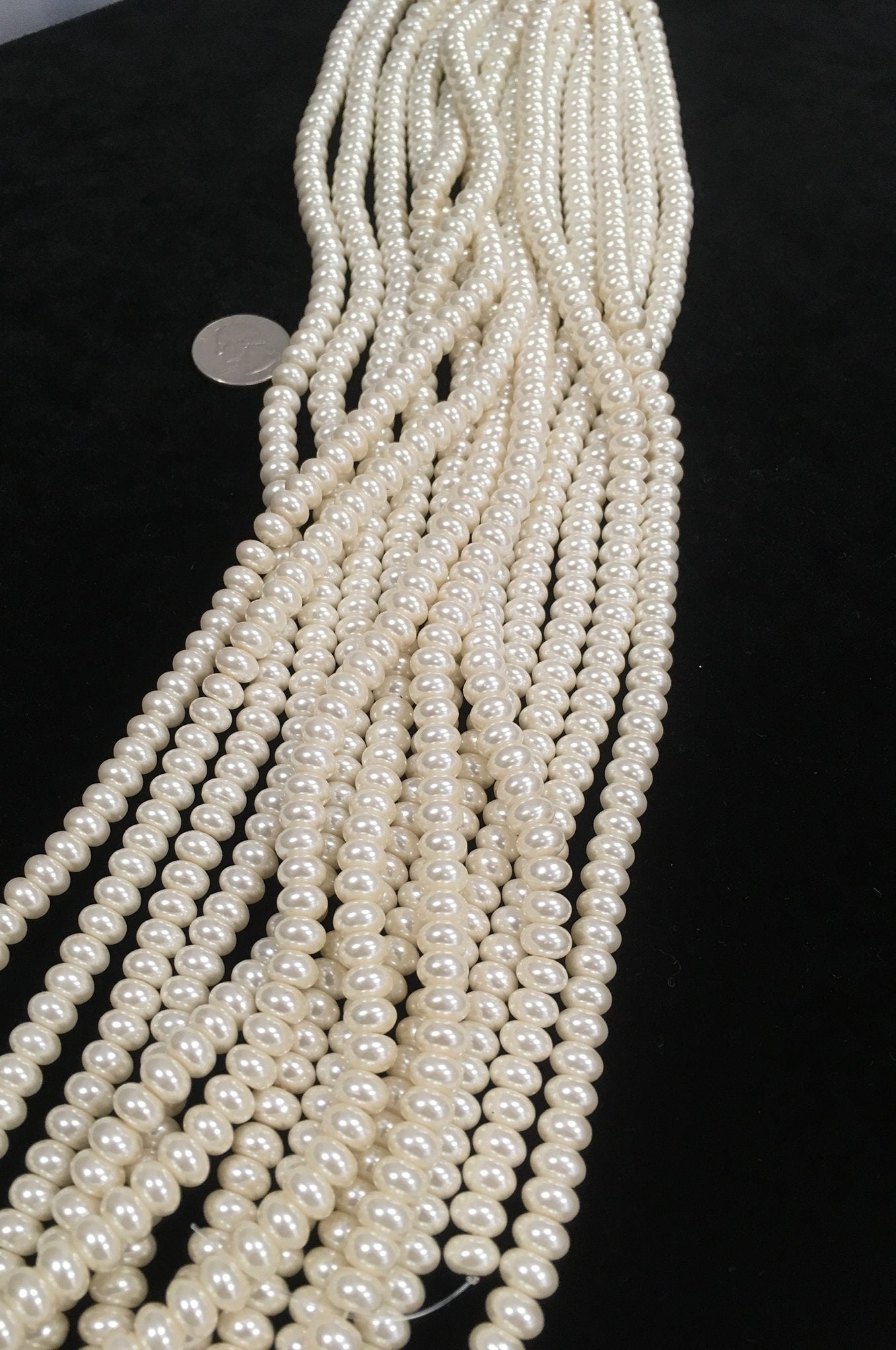 Glass Rondelle Pearl 8x5mm 16-inch strand, choose from 3 colors