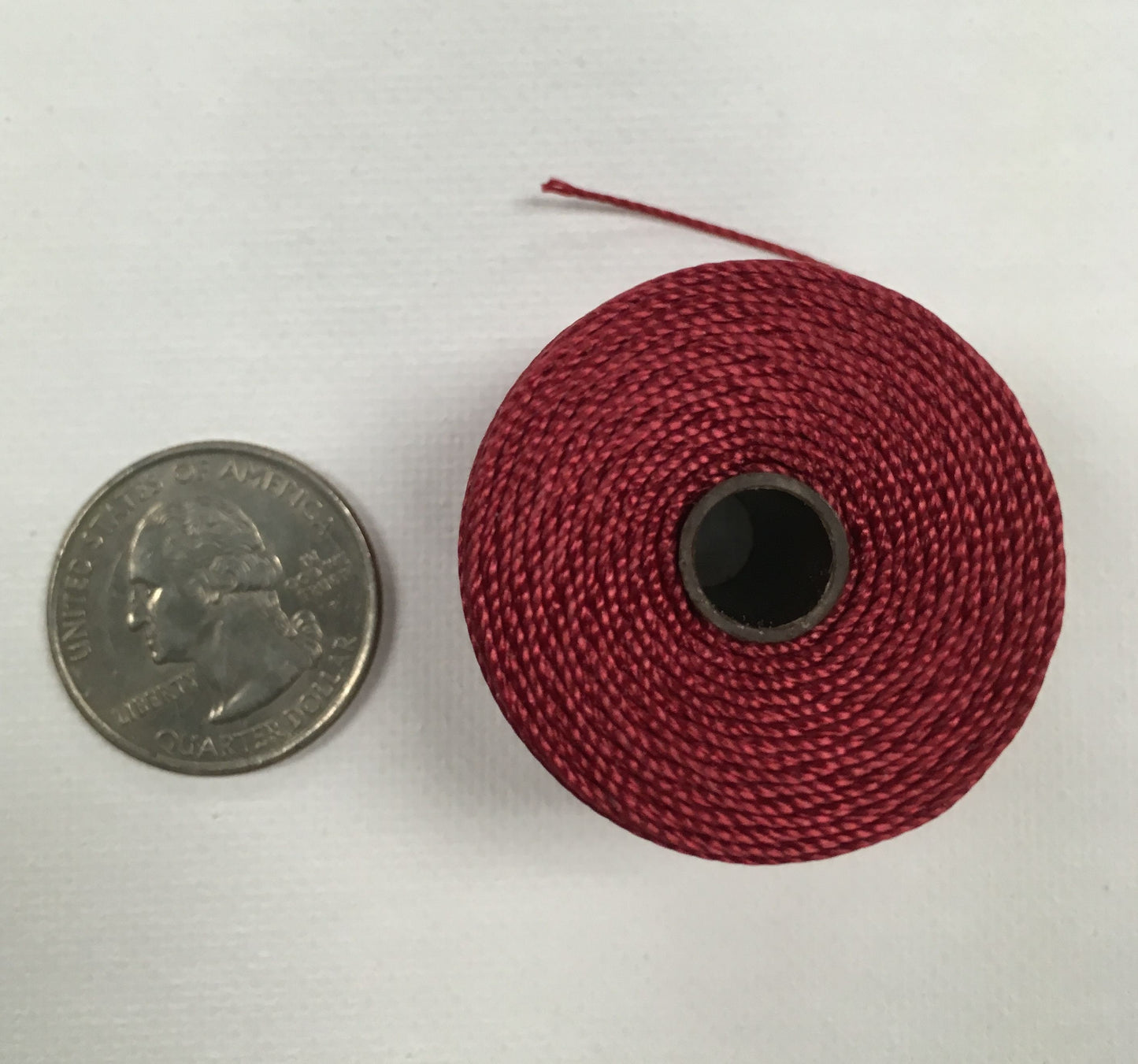 S-Lon TEX210 Dark Red nylon bead cord 77 yard