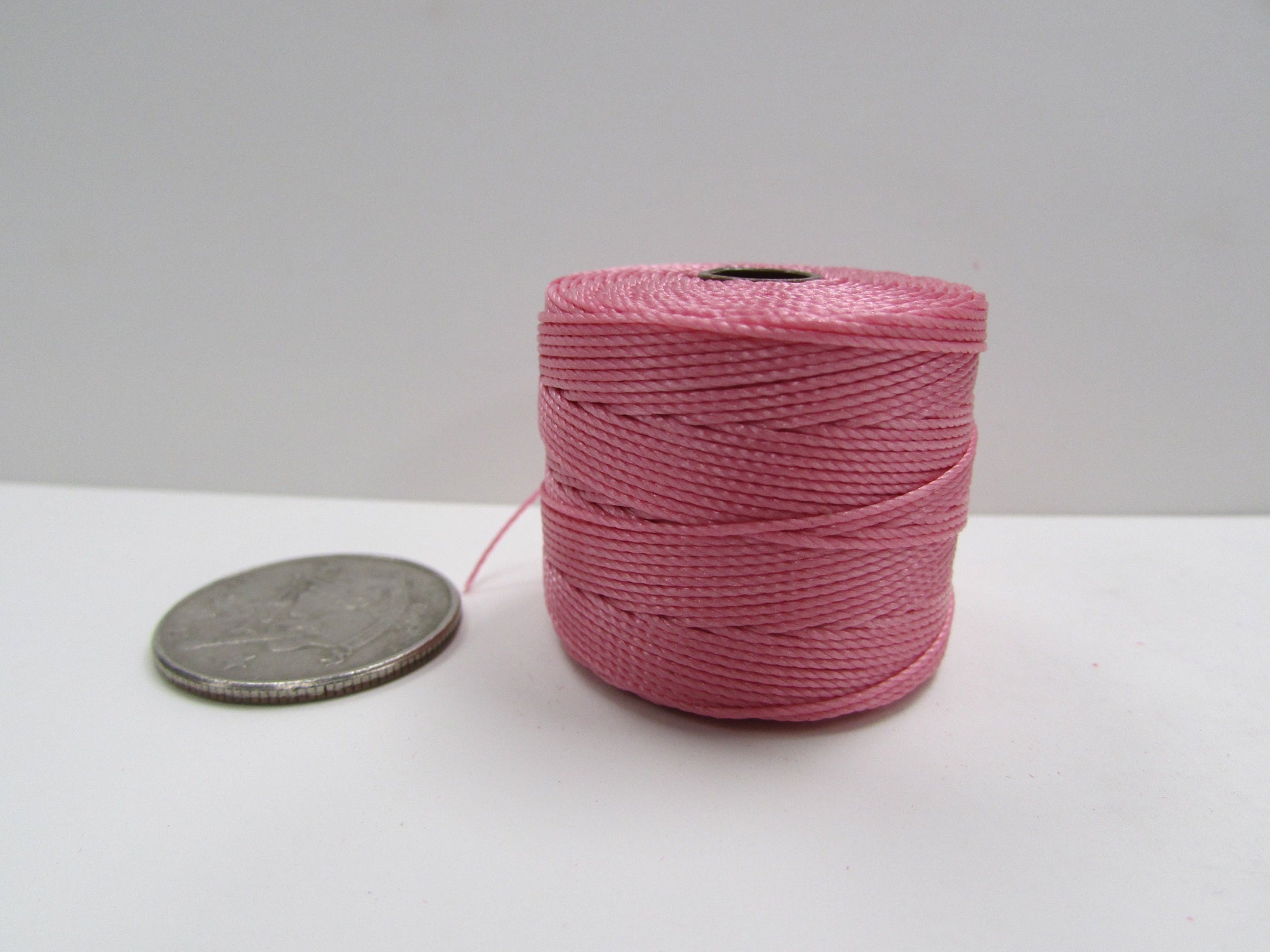 S-lon Pink Tex 210 nylon .5mm beading cord, mini macrame;