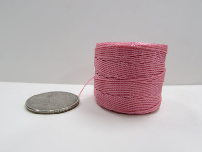 S-lon Pink Tex 210 nylon .5mm beading cord, mini macrame;