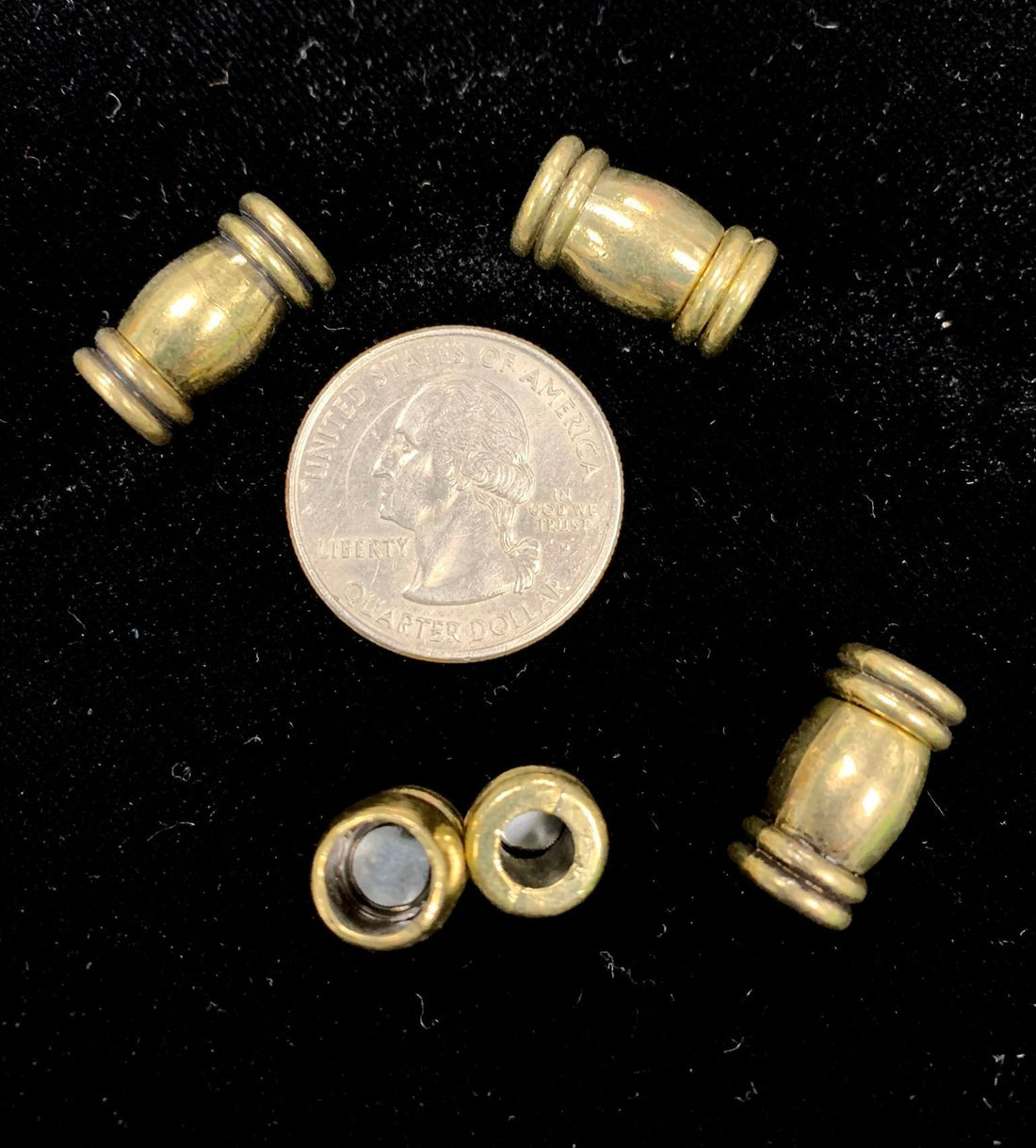 Magnetic Antique Goldplate Tube Clasp, 4-piece