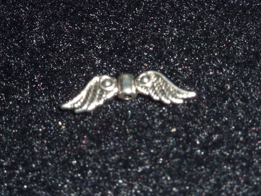 Angel Wing bead Antique Silver Alloy 100pc
