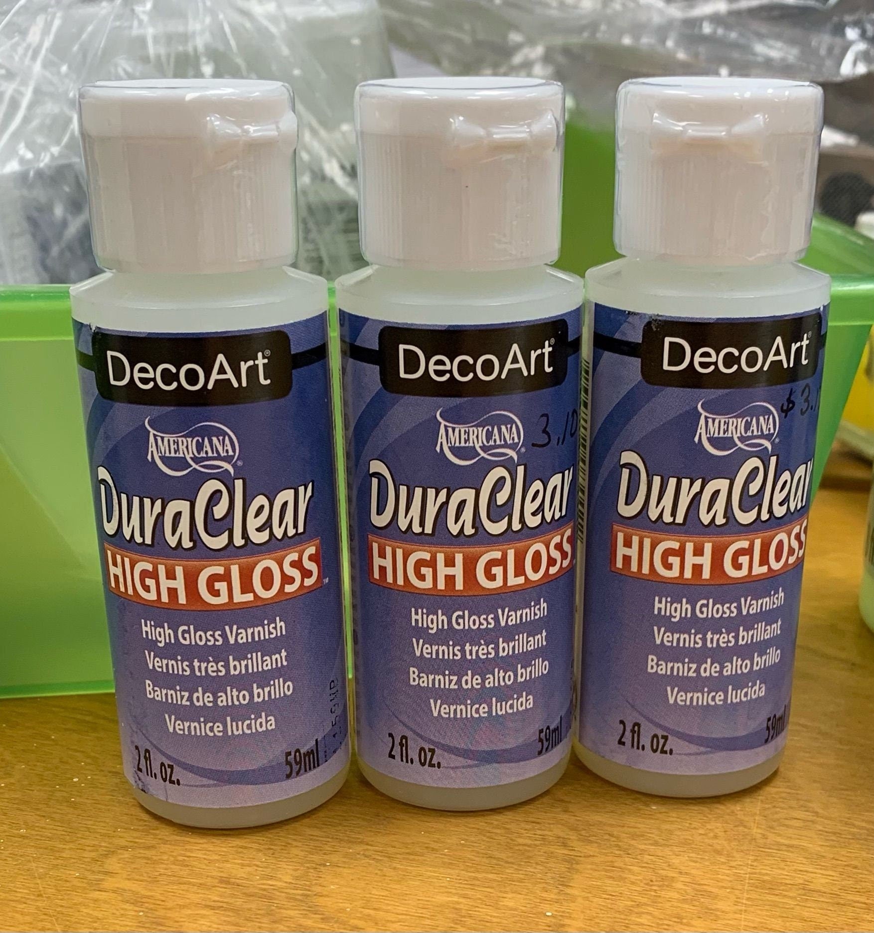 DuraClear acrylic varnish by DecoArt, 2 ounce bottle, 4 options