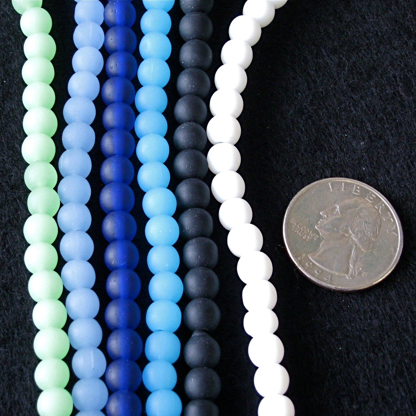 sea glass bead 6mm round strands 20 colors manmade