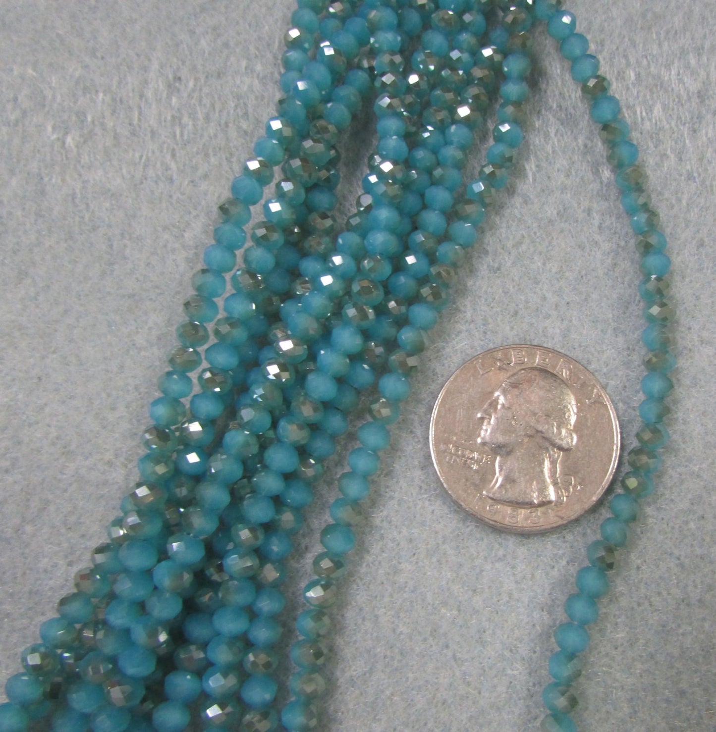 Crystal 3x4mm Rondelle Turquoise-3a