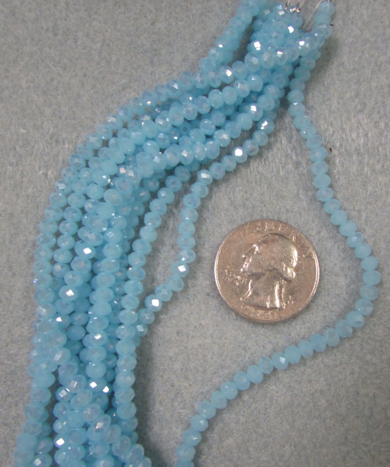 Chinese Faceted Crystal 1.5x2.5mm Matte Baby Blue-4c