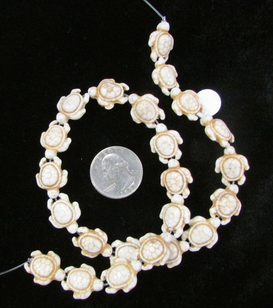 Magnesite White Sea Turtle Beads