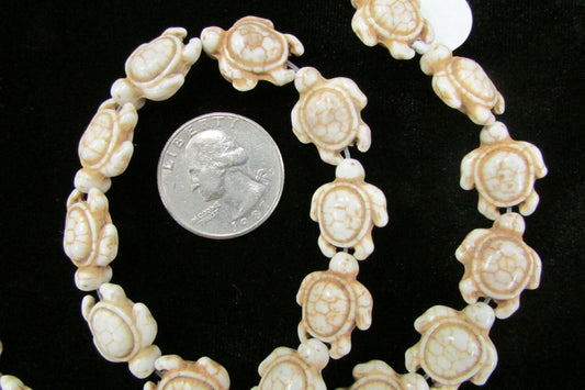 Magnesite White Sea Turtle Beads