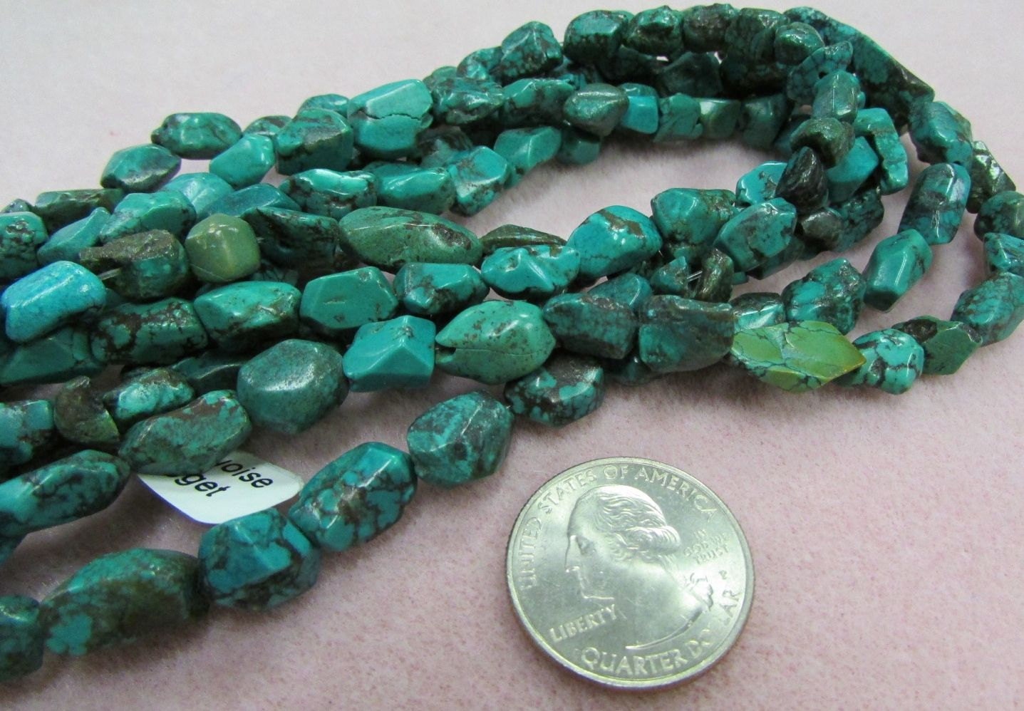 Natural Turquoise nugget strands