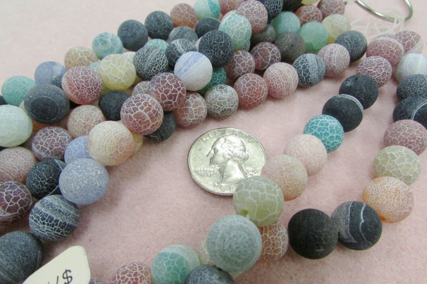 Matte Agate Rounds 12mm, Mixed Color #BE