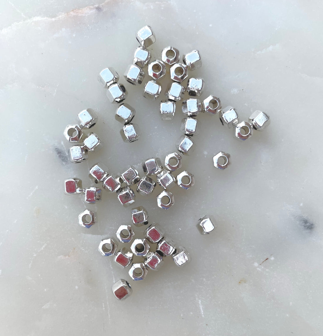 Hexagonal Rounded Spacer Beads Zinc Alloy 5x5