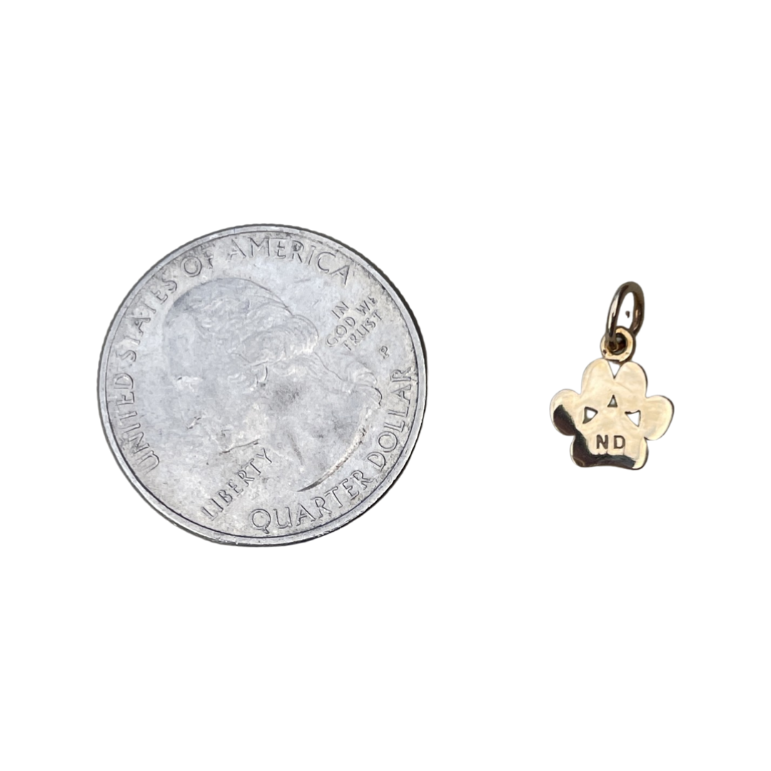 Small Bronze Clemson or Dog Paw Print Charm
