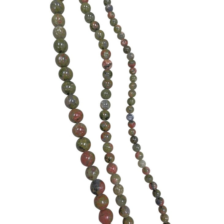 Round Unakite Beads (4mm, 6mm, 8mm)